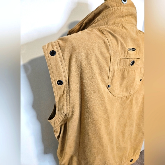 Vintage Jamie Sadock Womens Faux Suede Brown Vest Zip Pockets Lined Size Large - Picture 8 of 11